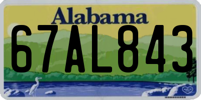 AL license plate 67AL843