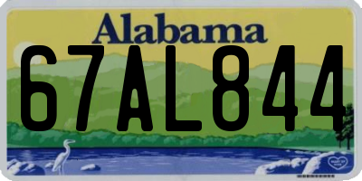 AL license plate 67AL844