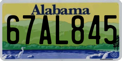 AL license plate 67AL845