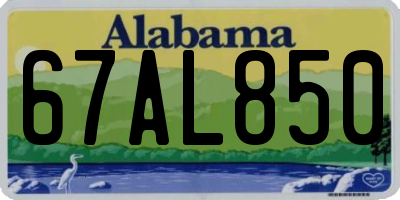 AL license plate 67AL850