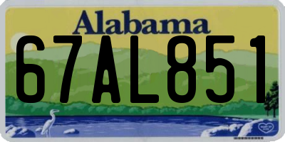 AL license plate 67AL851