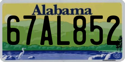 AL license plate 67AL852
