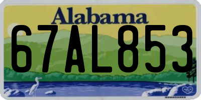 AL license plate 67AL853
