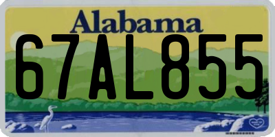 AL license plate 67AL855