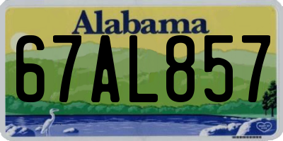 AL license plate 67AL857