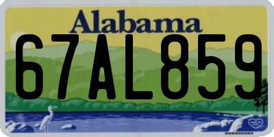 AL license plate 67AL859