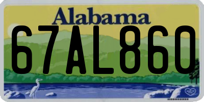 AL license plate 67AL860