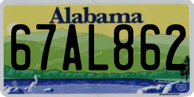 AL license plate 67AL862