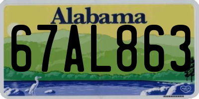 AL license plate 67AL863