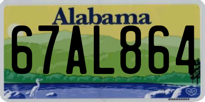 AL license plate 67AL864