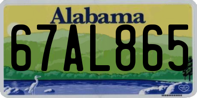 AL license plate 67AL865