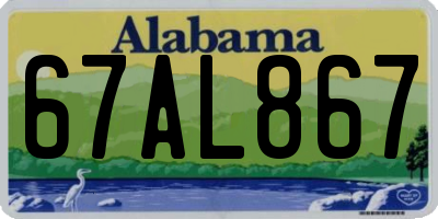 AL license plate 67AL867
