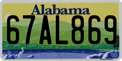 AL license plate 67AL869