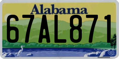 AL license plate 67AL871