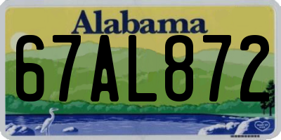 AL license plate 67AL872