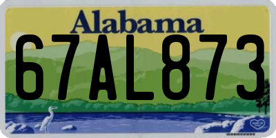 AL license plate 67AL873