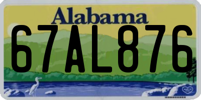 AL license plate 67AL876