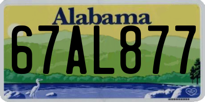AL license plate 67AL877