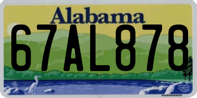 AL license plate 67AL878