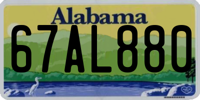 AL license plate 67AL880