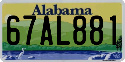 AL license plate 67AL881