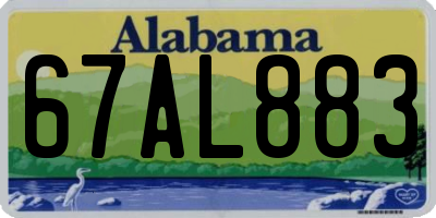AL license plate 67AL883