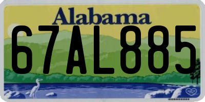 AL license plate 67AL885