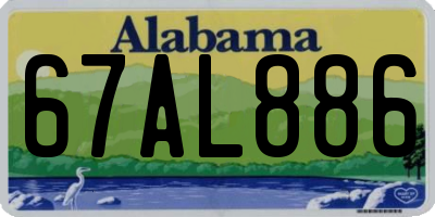 AL license plate 67AL886