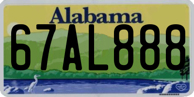 AL license plate 67AL888