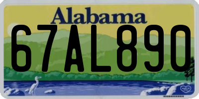 AL license plate 67AL890