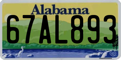 AL license plate 67AL893