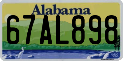 AL license plate 67AL898