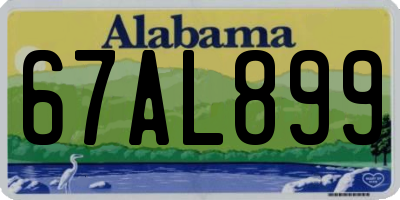 AL license plate 67AL899