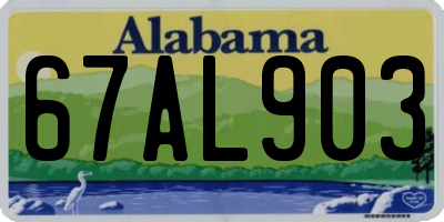 AL license plate 67AL903
