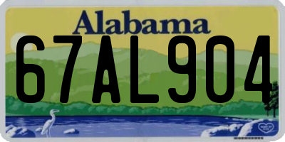 AL license plate 67AL904