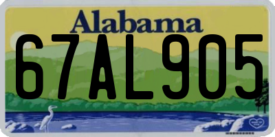 AL license plate 67AL905