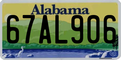 AL license plate 67AL906