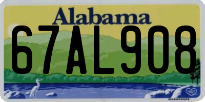 AL license plate 67AL908