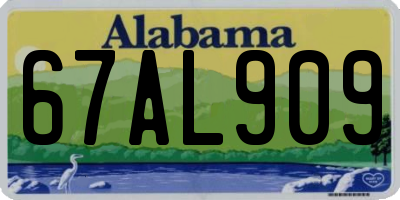 AL license plate 67AL909