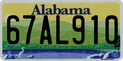 AL license plate 67AL910