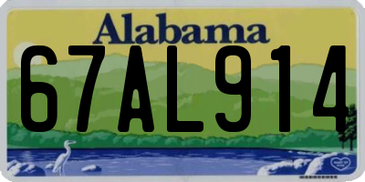 AL license plate 67AL914