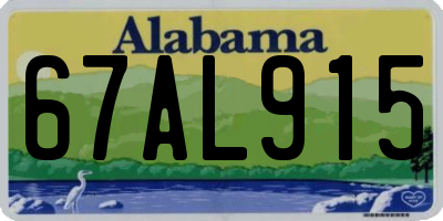 AL license plate 67AL915
