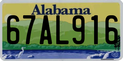 AL license plate 67AL916