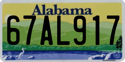 AL license plate 67AL917