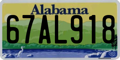 AL license plate 67AL918
