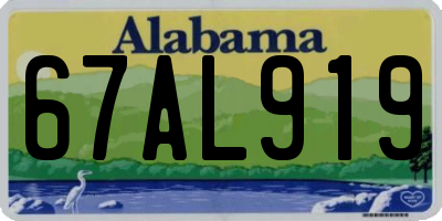 AL license plate 67AL919
