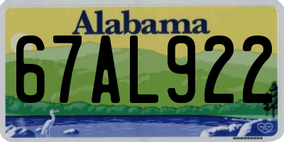 AL license plate 67AL922
