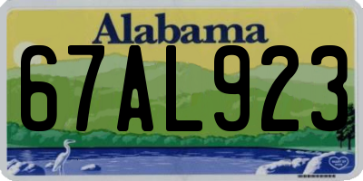 AL license plate 67AL923