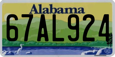 AL license plate 67AL924