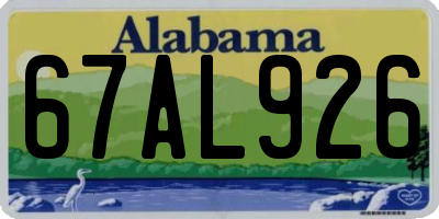 AL license plate 67AL926
